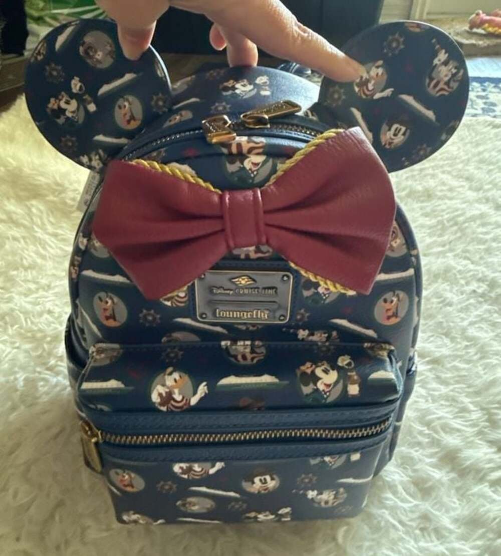 Loungefly Disney Cruise Line Nautical Mini Backpack with Mickey, Minnie, Pluto,